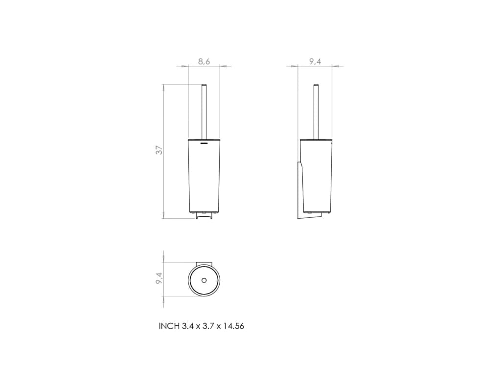 Porta Scopino a Terra/Muro Essentials | Accessorio Bagno in Acciaio Inox
