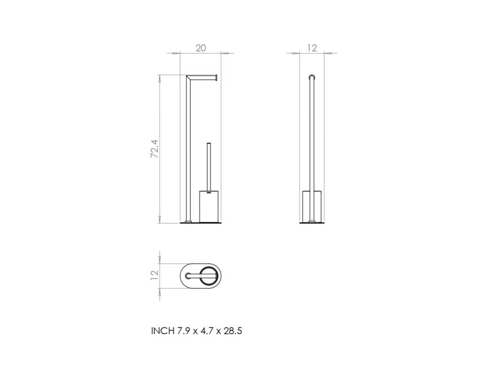 Piantana Portarotolo e Scopino Architect S+ Cosmic | Accessori Bagno Inox