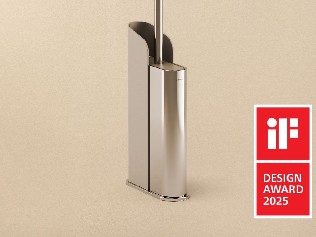Porta Scopino Pavimento/Parete Flat Cosmic | Accessorio Bagno Ultra Slim